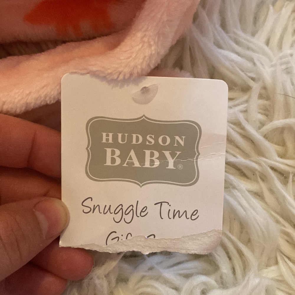 NWT Hudson Baby Triceratops Pink robe and matching stuffed animal. 0-9M - Picture 4 of 7